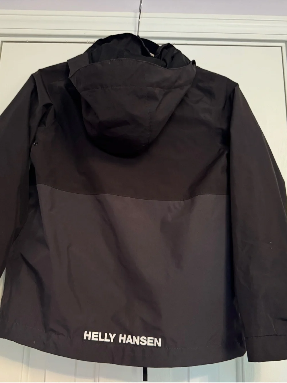 Helly Hansen Active Stripe Black and Charcoal Hooded Rain Jacket